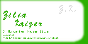 zilia kaizer business card